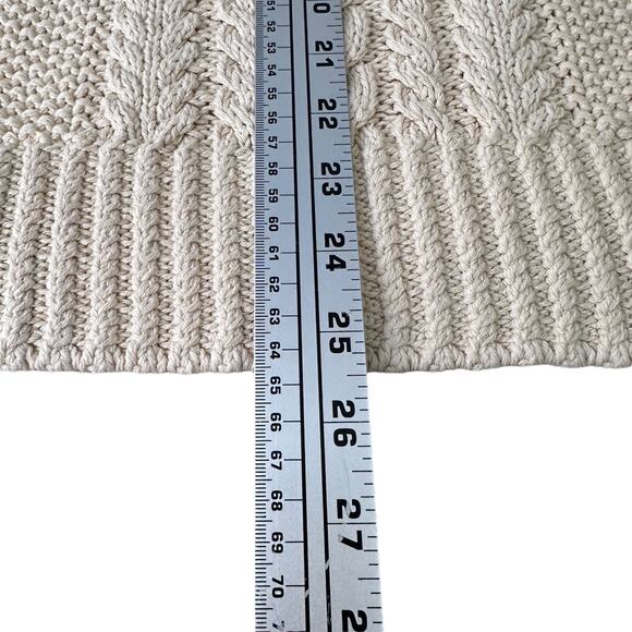 LL Bean Signature Fisherman Sweater Women’s Medium Cream Cotton Knitted Pullover - Picture 10 of 10